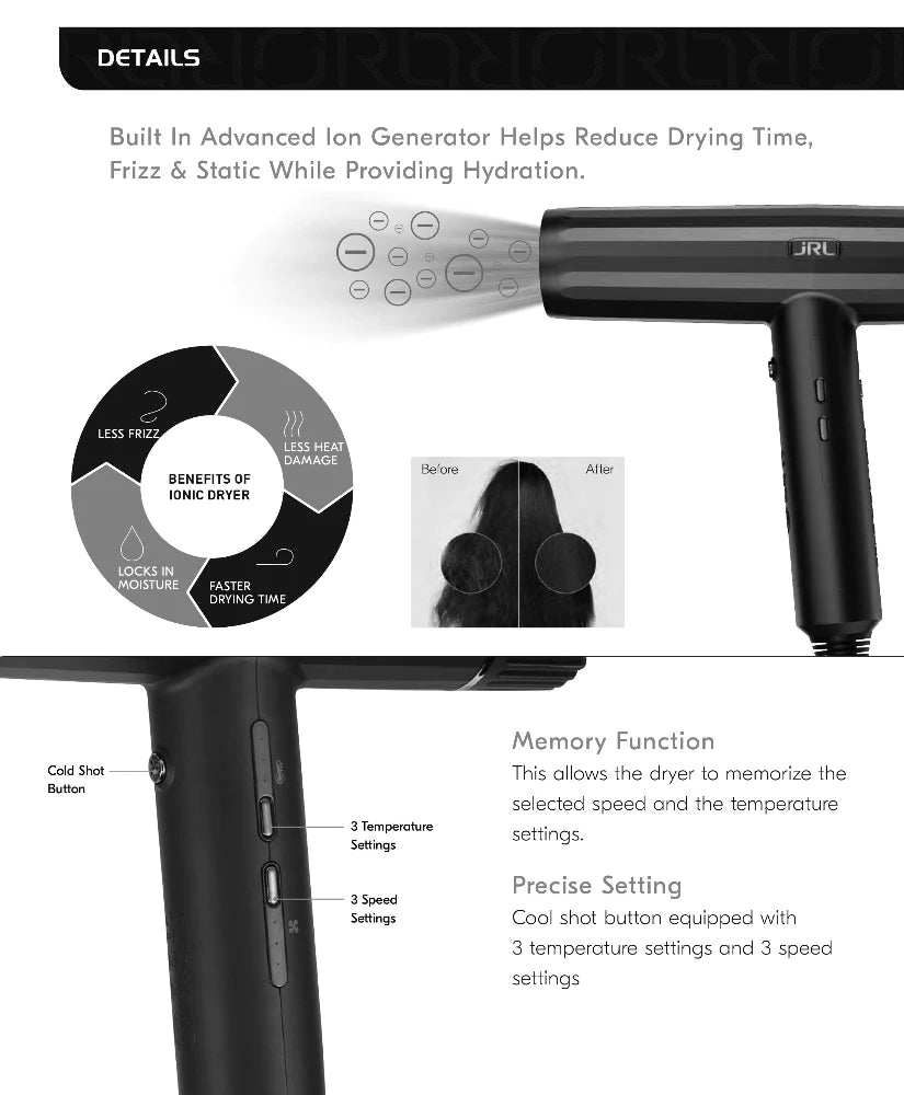 JRL Blow Dryer Forte Pro Bundle