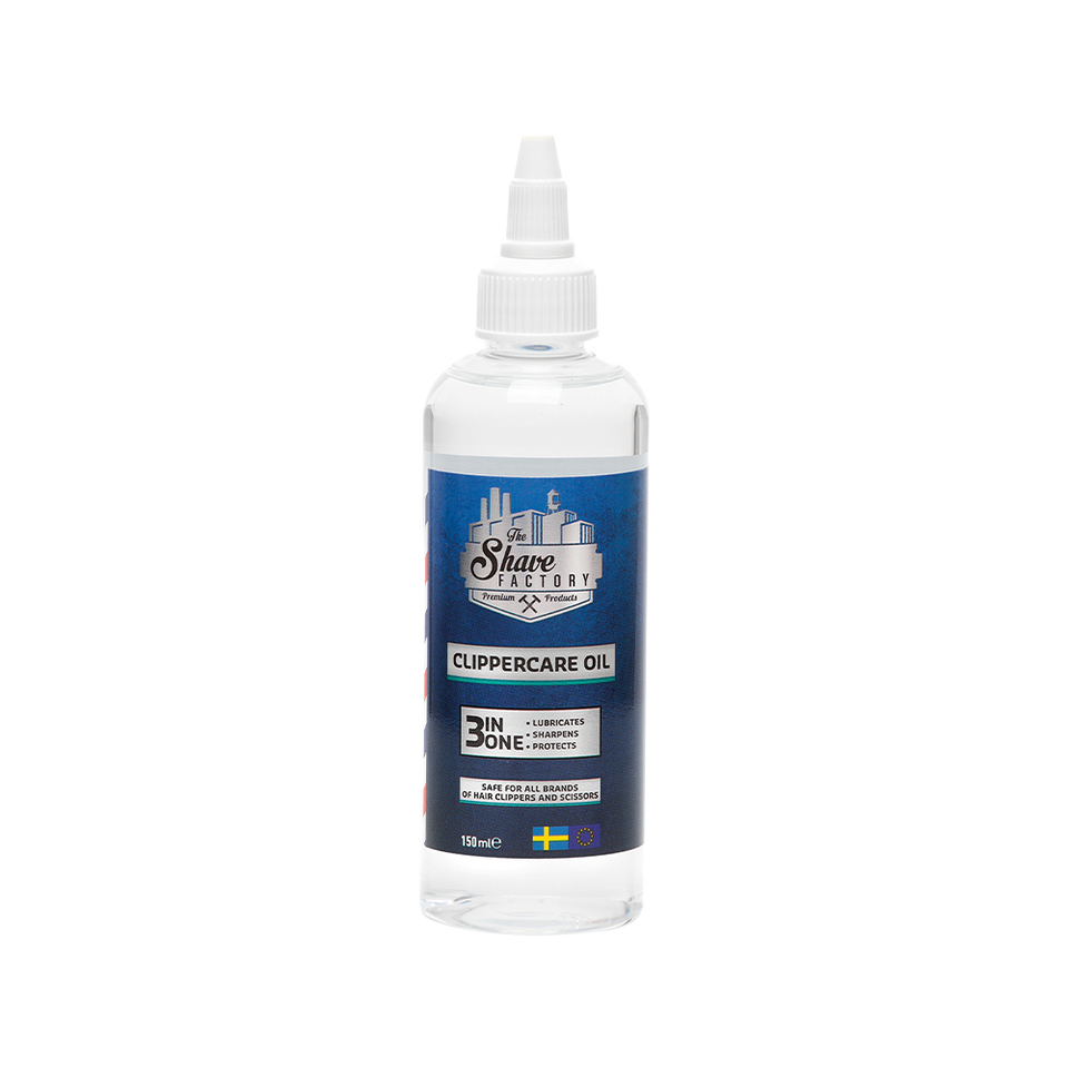 The Shave Factory Clipper Oil 3-IN-ONE 150 ml | Multi Purpose Machine Oil | Care for Your Hair Trimmer | Precision Drip Application, Cleans, Lubricates, and Prevents Rust, Stops Squeaks