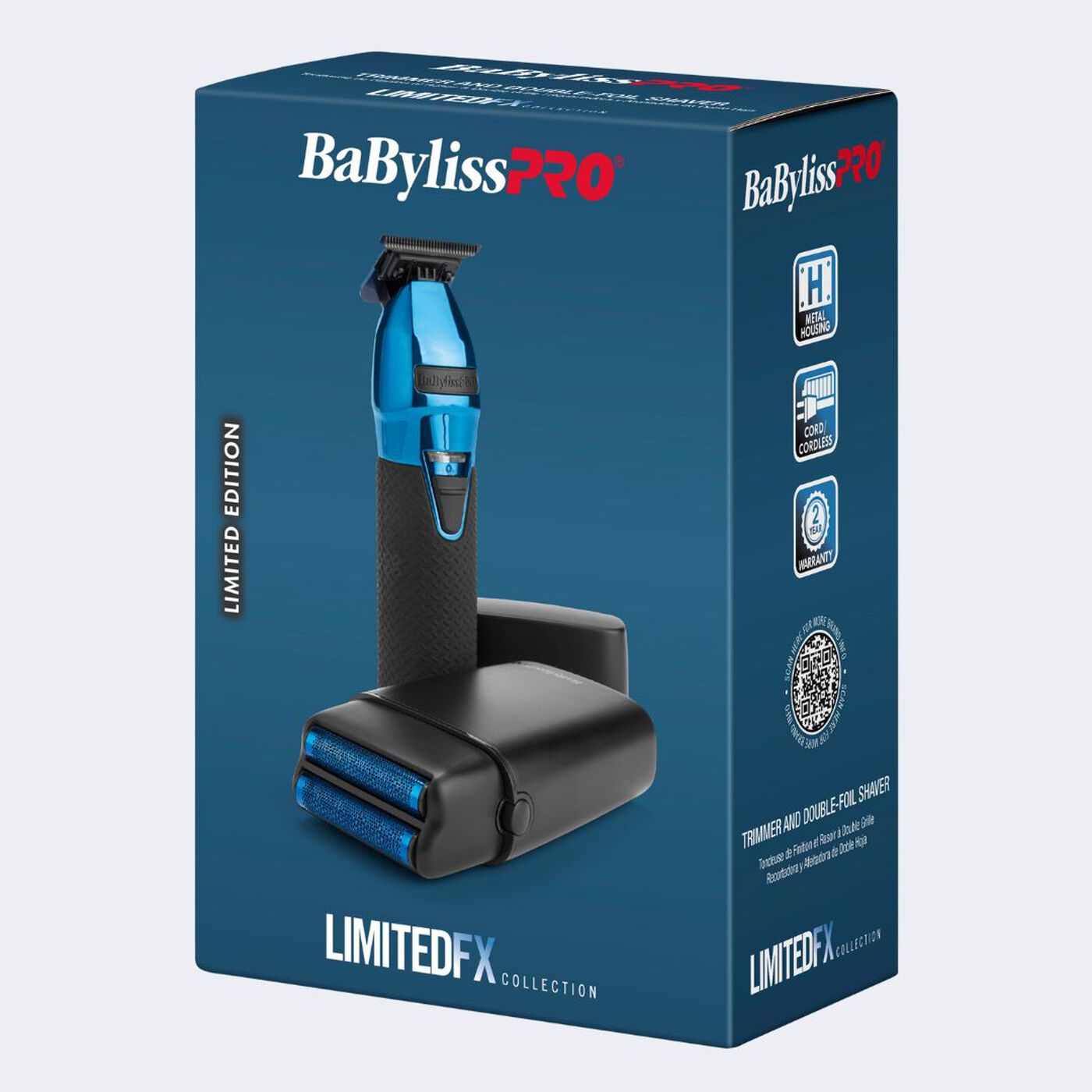 BaBylissPRO® LimitedFX Black & Blue Trimmer & Double-Foil Shaver Gift Set
