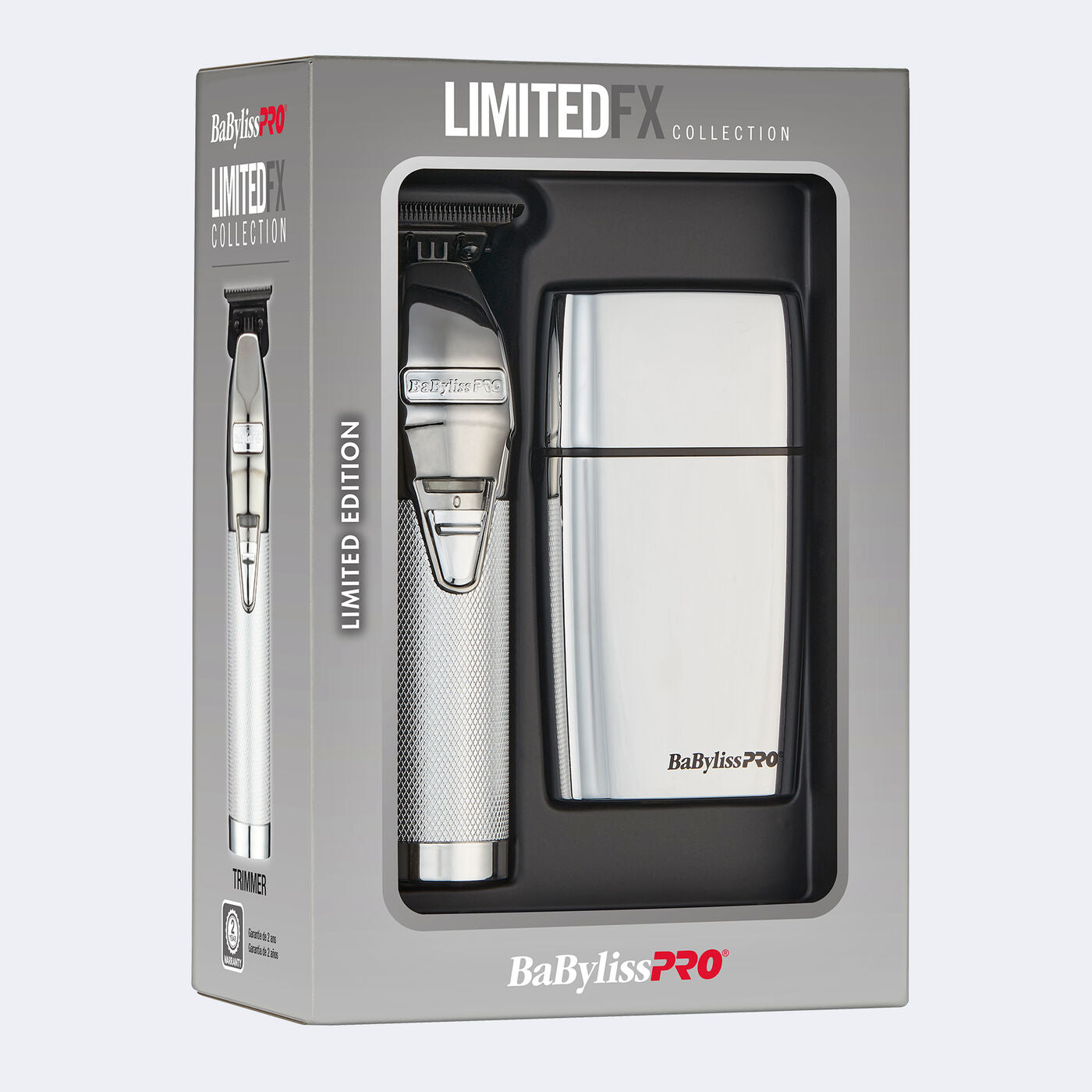 BaBylissPRO® LimitedFX Silver Trimmer and Double-Foil Shaver Gift Set