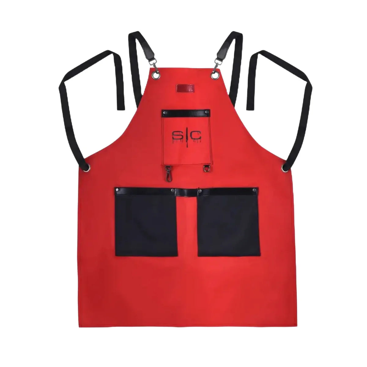 StyleCraft Professional Heavy Weight Waterproof Red/Black Barber/Salon Hair Cutting Apron