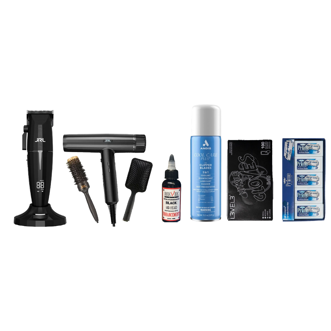JRL Black Friday Bundle JRL Clipper + JRL Forte Dryer+ Comb set + Hevie Enhancement+ Cool Care +Gloves+ Dorco Prime Blades