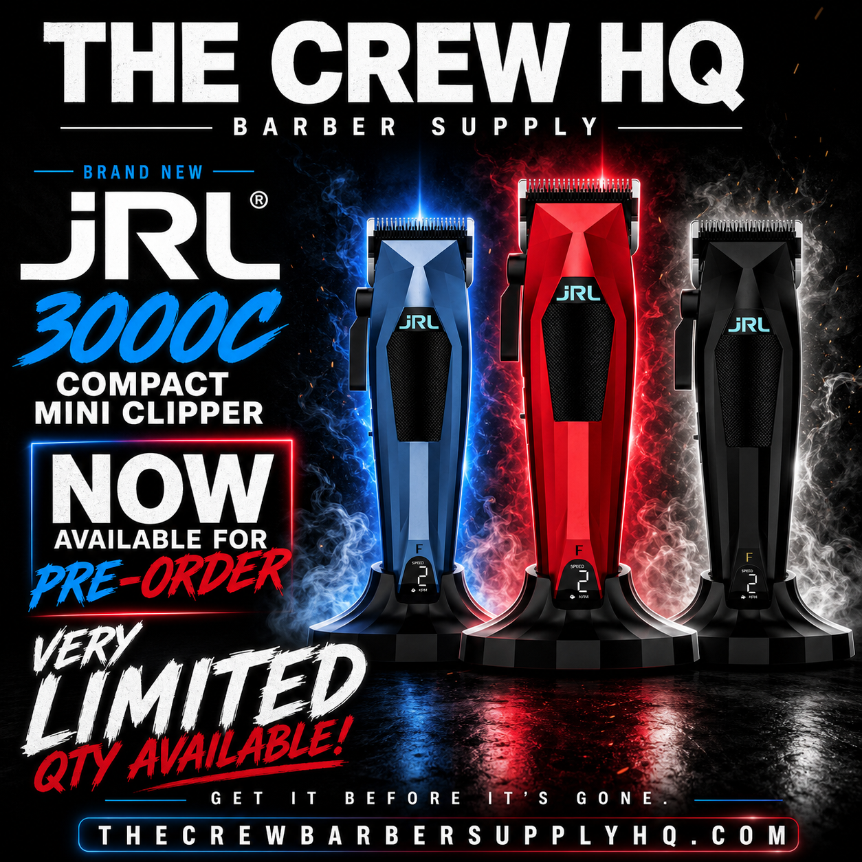 JRL Professional 3000C Mini Hair Clipper w/ Fade Blade