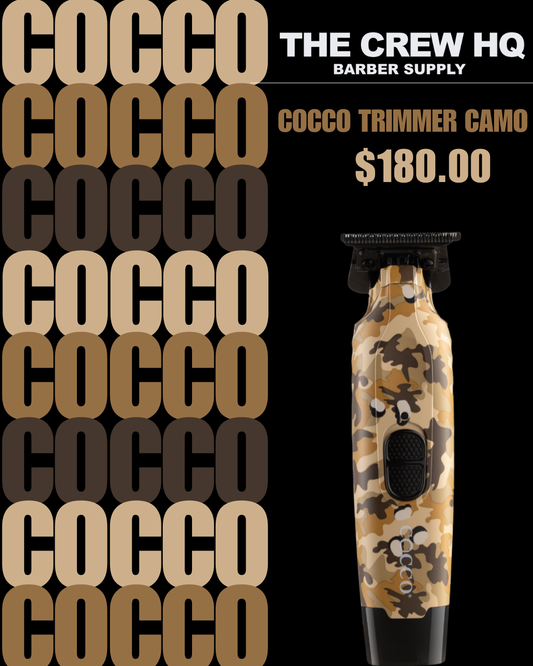 Cocco Hyper Veloce Pro Cordless Trimmer w/ Digital Gap Ambassador Graphene Blade + Charging Stand - Limited Edition Camo (CHVPT-CAMO)