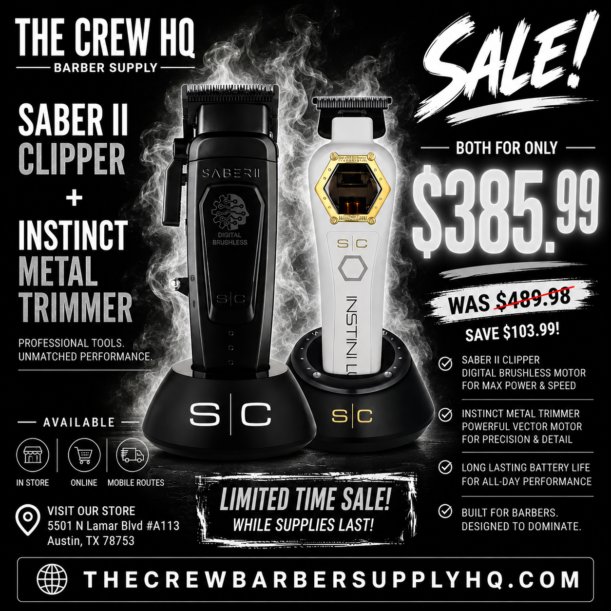 Saber 2 Clipper + Instinct Metal Trimmer Deal