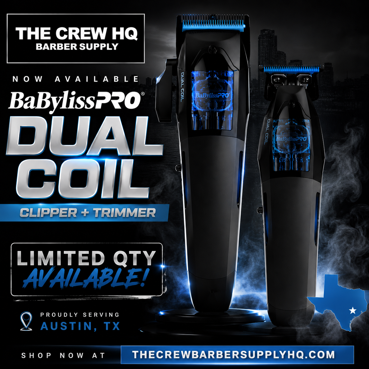 BaBylissPRO High-Performance Dual-Coil Motor Cordless Trimmer + Clipper Value Set