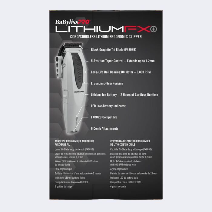 BaBylissPRO® LithiumFX+ Limited Edition Grey Clipper