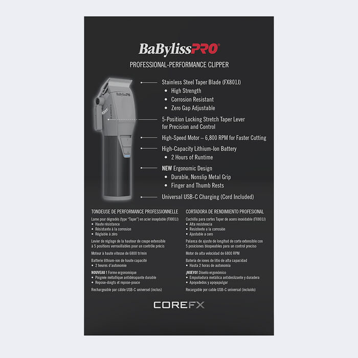 BaBylissPRO CoreFX Cordless Clipper