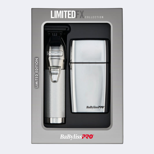 BaBylissPRO® LimitedFX Silver Trimmer and Double-Foil Shaver Gift Set