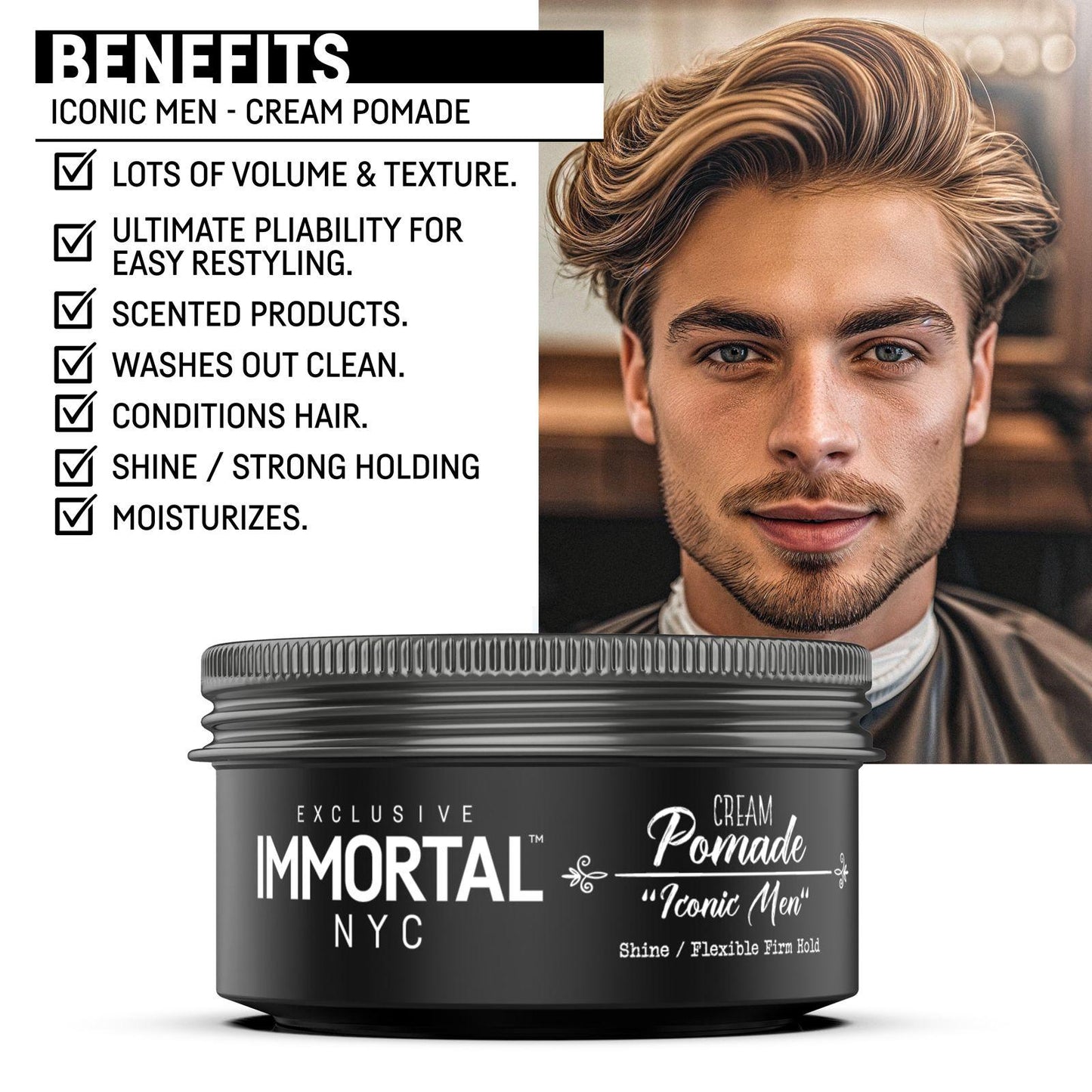 Immortal NYC Iconic Man" - Cream Pomade