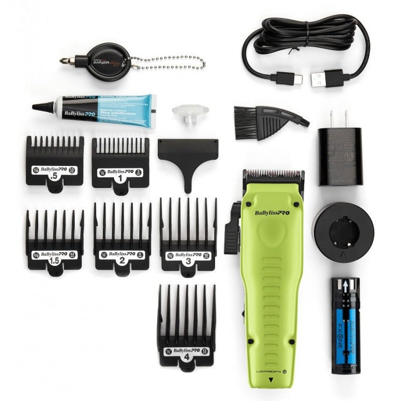 BaByliss Lo Pro FXONE Neon Clipper & Trimmer set with battery and charger