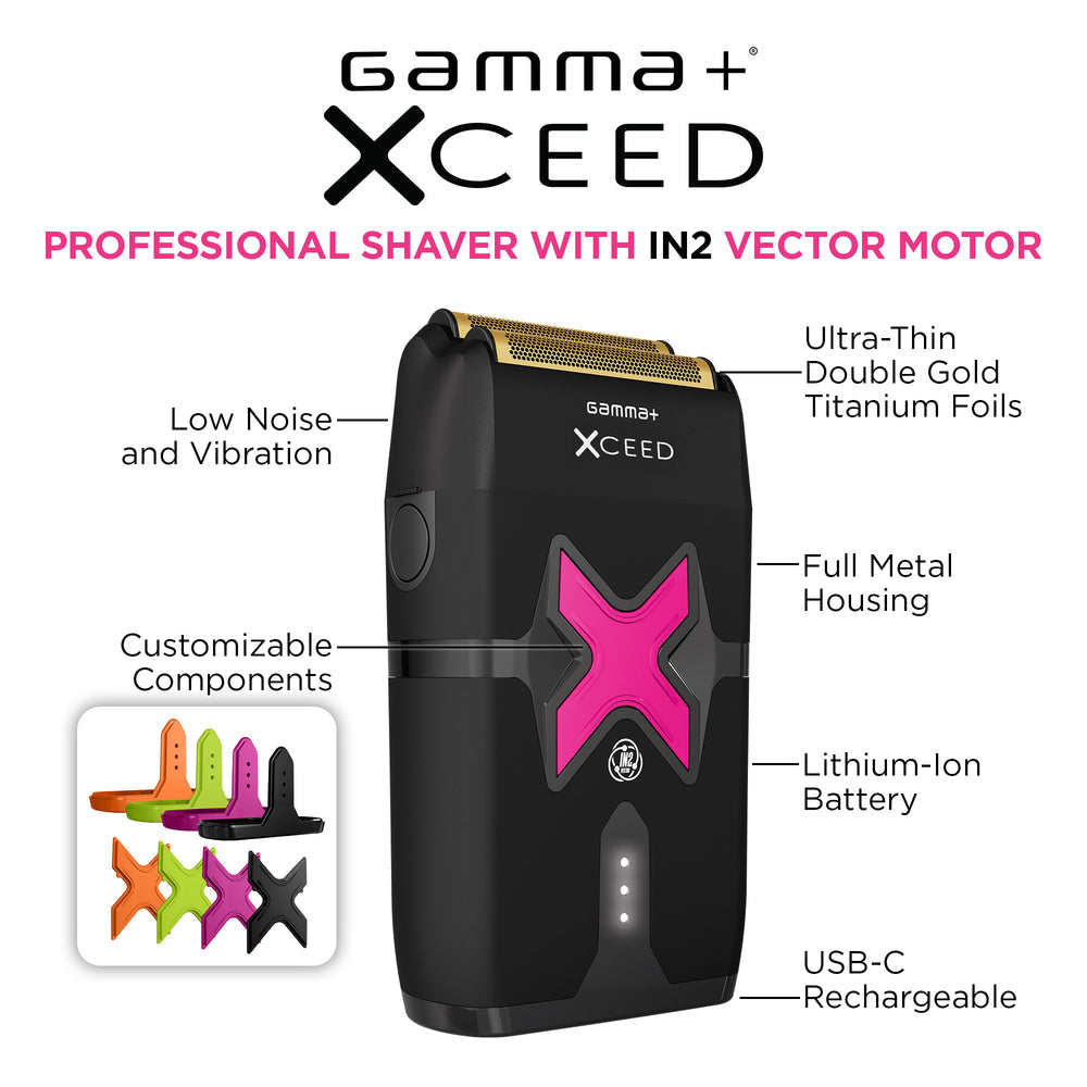 Gamma+ XCEED Professional IN2 Vector Motor Cordless Double Foil Shaver